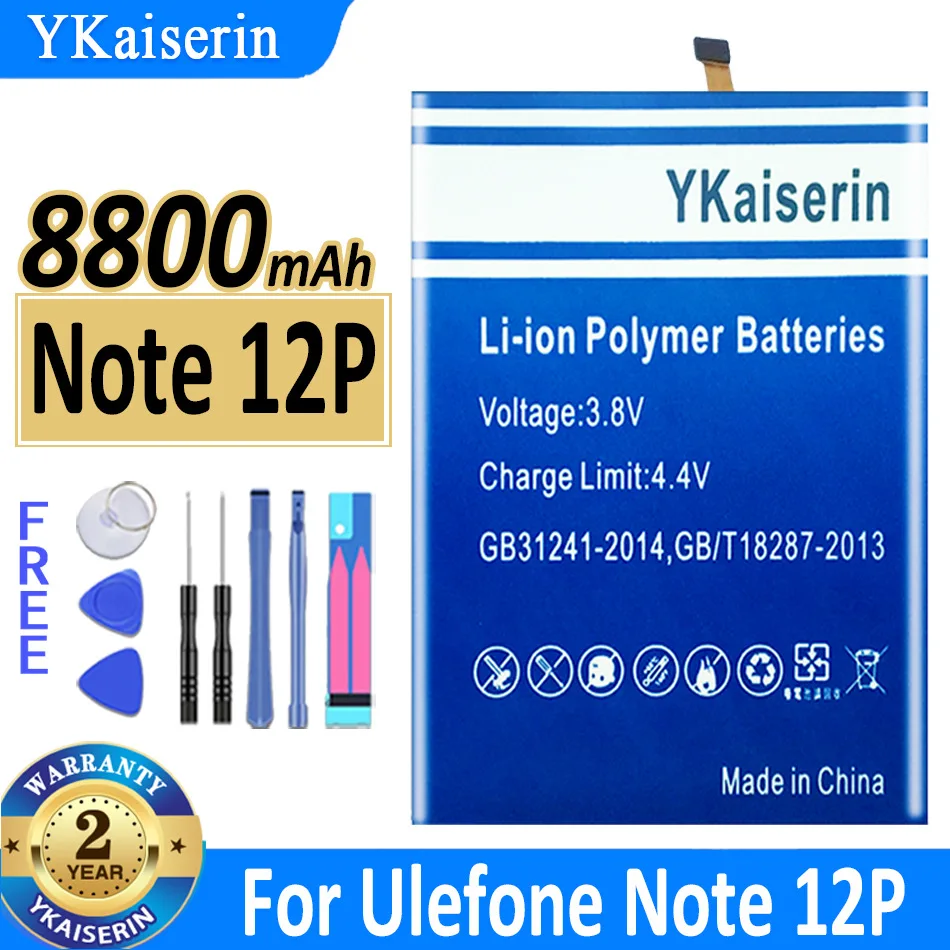 

YKaiserin Note 13P (3098) Note 12P (3278) 5900mAh - 8800mAh Battery For Ulefone Note 12P 13P Note12P Note13P Capacity Battery