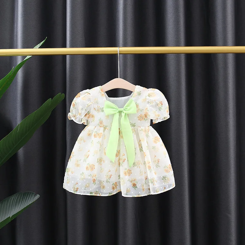 Korean Version Baby Girls Dress Bow Short Sleeve Princess Dresses Summer Print Infant Party Dress Beach Party Vestidos
Korean Version Baby Girls Dress Bow Short Sleeve Princess Dresses Summer Print Infant Party Dress Beach Party Vestidos