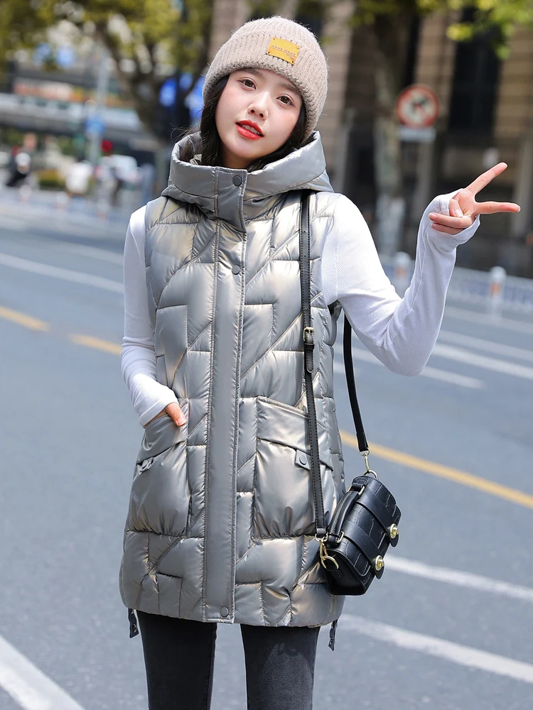 Snow Wear Warm Long Waistcoat Women Winter Waterproof Vest Jacket Hooded Big Pockets Fashion Glossy Parka Sleeveless Size 4XL
Snow Wear Warm Long Waistcoat Women Winter Waterproof Vest Jacket Hooded Big Pockets Fashion Glossy Parka Sleeveless Size 4XL