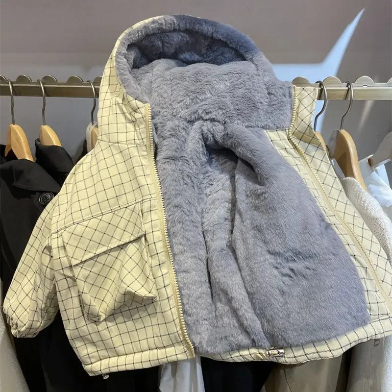 Winter 1-7Years Boys Thicken Hooded Warm Jacket For Children Outwear Baby Cotton-padded Plus Velvet Plaid Coat Kids Tops Clothes
Winter 1-7Years Boys Thicken Hooded Warm Jacket For Children Outwear Baby Cotton-padded Plus Velvet Plaid Coat Kids Tops Clothes