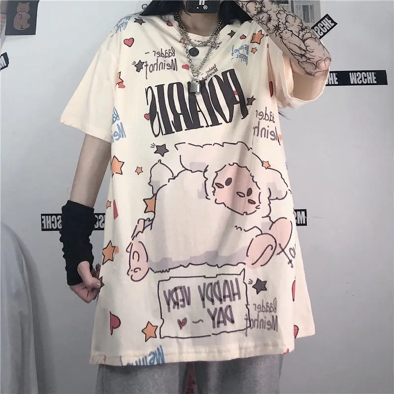 MINGLIUSILI Oversize Tshirts for Women Summer Harajuku Print Graphic Short Sleeve Tees Cartoon Korean Fashion Kawaii Tshirt
MINGLIUSILI Oversize Tshirts for Women Summer Harajuku Print Graphic Short Sleeve Tees Cartoon Korean Fashion Kawaii Tshirt