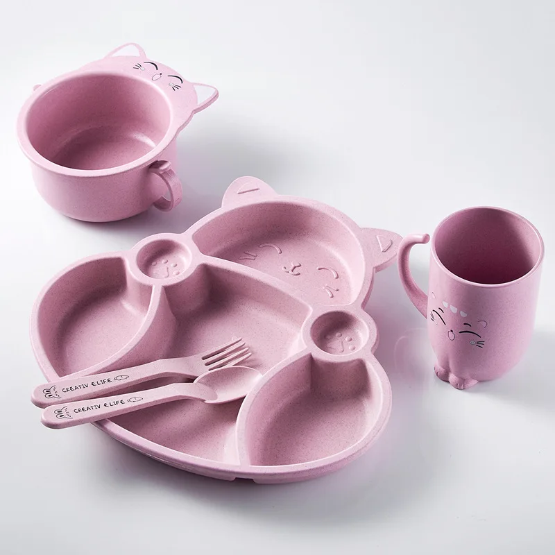 3pcs Kids Dishes Plate Set Wheat Straw Cartoon Cat Solid Food Feeding Children Spoon Fork Plate Durable Dish Dinner Tray Set 
3pcs Kids Dishes Plate Set Wheat Straw Cartoon Cat Solid Food Feeding Children Spoon Fork Plate Durable Dish Dinner Tray Set