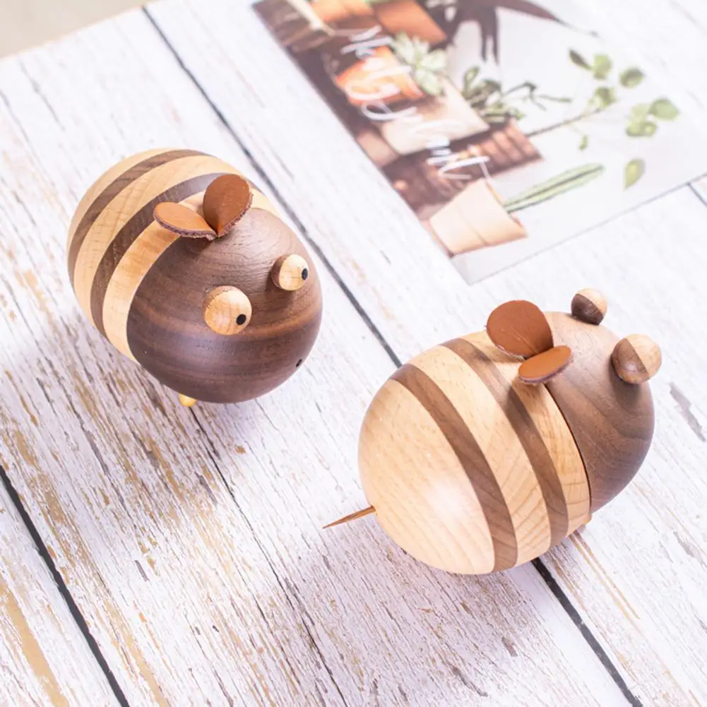 Cute Wood Bee Toothpick Holder Dispenser Large Capacity Hole Design Toothpick Storage Box Friends Gift Restaurant Accessories
Cute Wood Bee Toothpick Holder Dispenser Large Capacity Hole Design Toothpick Storage Box Friends Gift Restaurant Accessories
