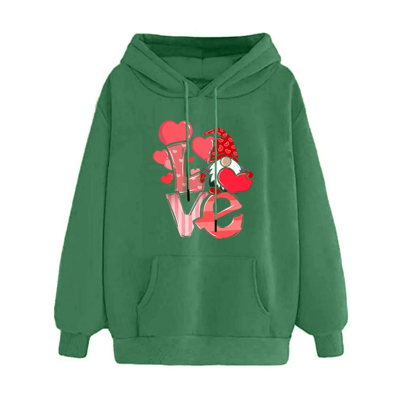 Флисовый Женский пуловер с капюшоном и принтом на День святого Валентина 
Флисовый Женский пуловер с капюшоном и принтом на День святого Валентина