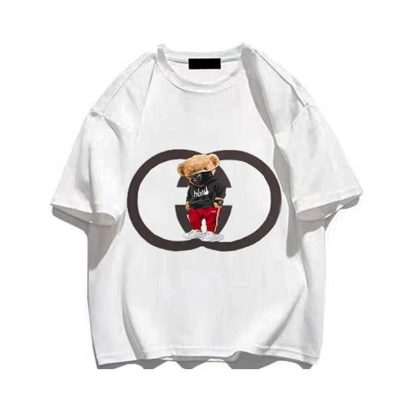 Fashion Casual Luxury Brand Loose Bear Printing Cotton Men's T-shirt Harajuku Women's Top Tees Short Sleeve Oversized Summer
Fashion Casual Luxury Brand Loose Bear Printing Cotton Men's T-shirt Harajuku Women's Top Tees Short Sleeve Oversized Summer