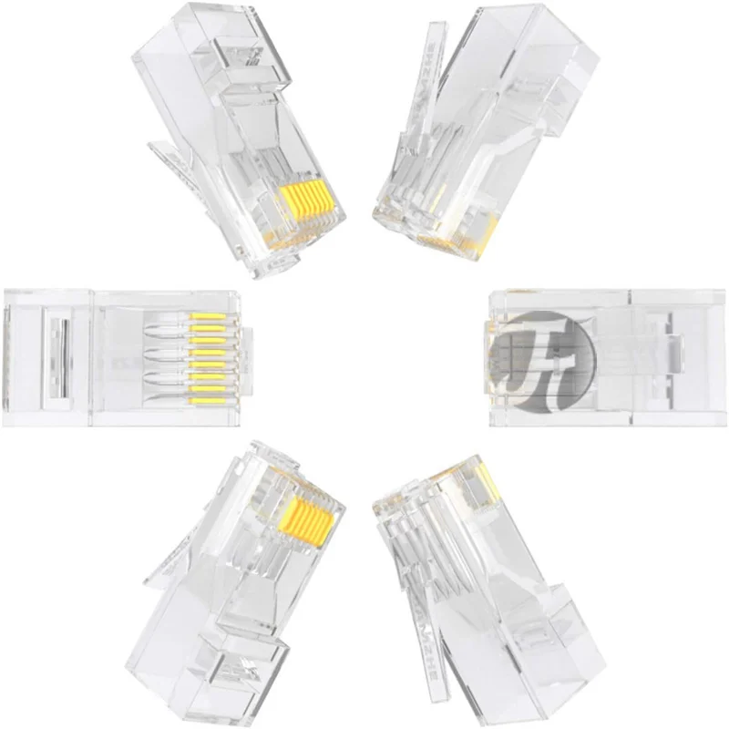 

10/50/100PCS CAT6 RJ45 connectors 8P8C UTP Gold Plated network cable Plug for Network CAT6 LAN Cable for STP Ethernet Cable