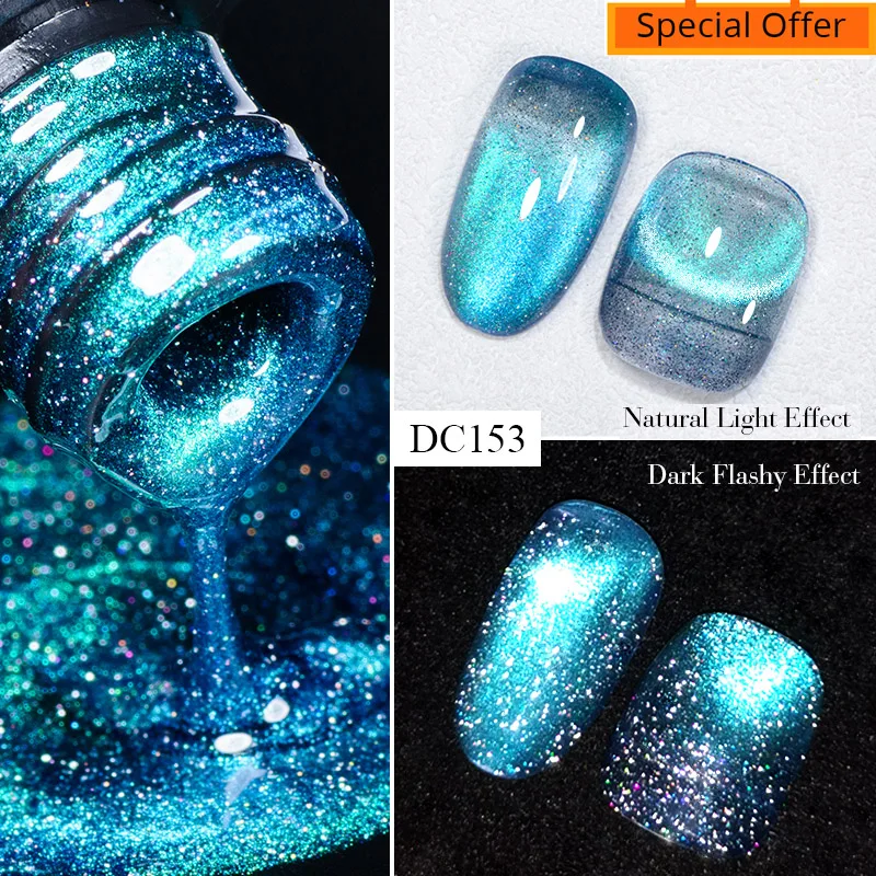 

Mtssii 7ML Cat Magnetic Nail Gel Polish Semi Permanent Dynamic Glitter Reflective Nail Gel Soak Off UV Gel Nail Art Varnish