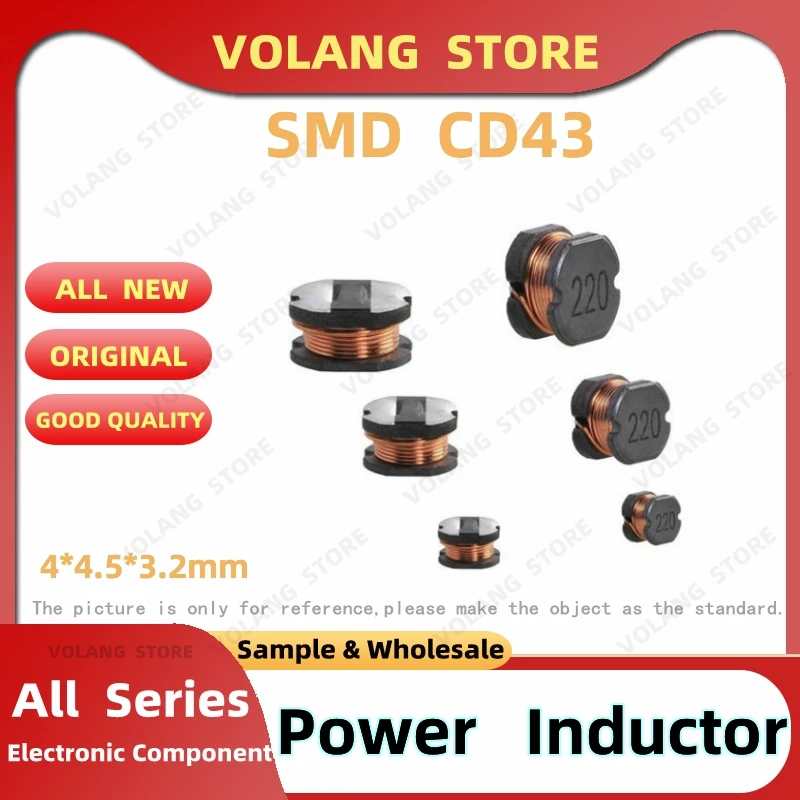 20 шт./партия, индуктор питания SMD CD43 1UH 1.5UH 2.2U 3.3U 4.7UH 6.8U 10U 15UH 22UH 33U 47UH 68UH 100UH 150UH 220UH 330 470 680UH 1MH
20 шт./партия, индуктор питания SMD CD43 1UH 1.5UH 2.2U 3.3U 4.7UH 6.8U 10U 15UH 22UH 33U 47UH 68UH 100UH 150UH 220UH 330 470 680UH 1MH