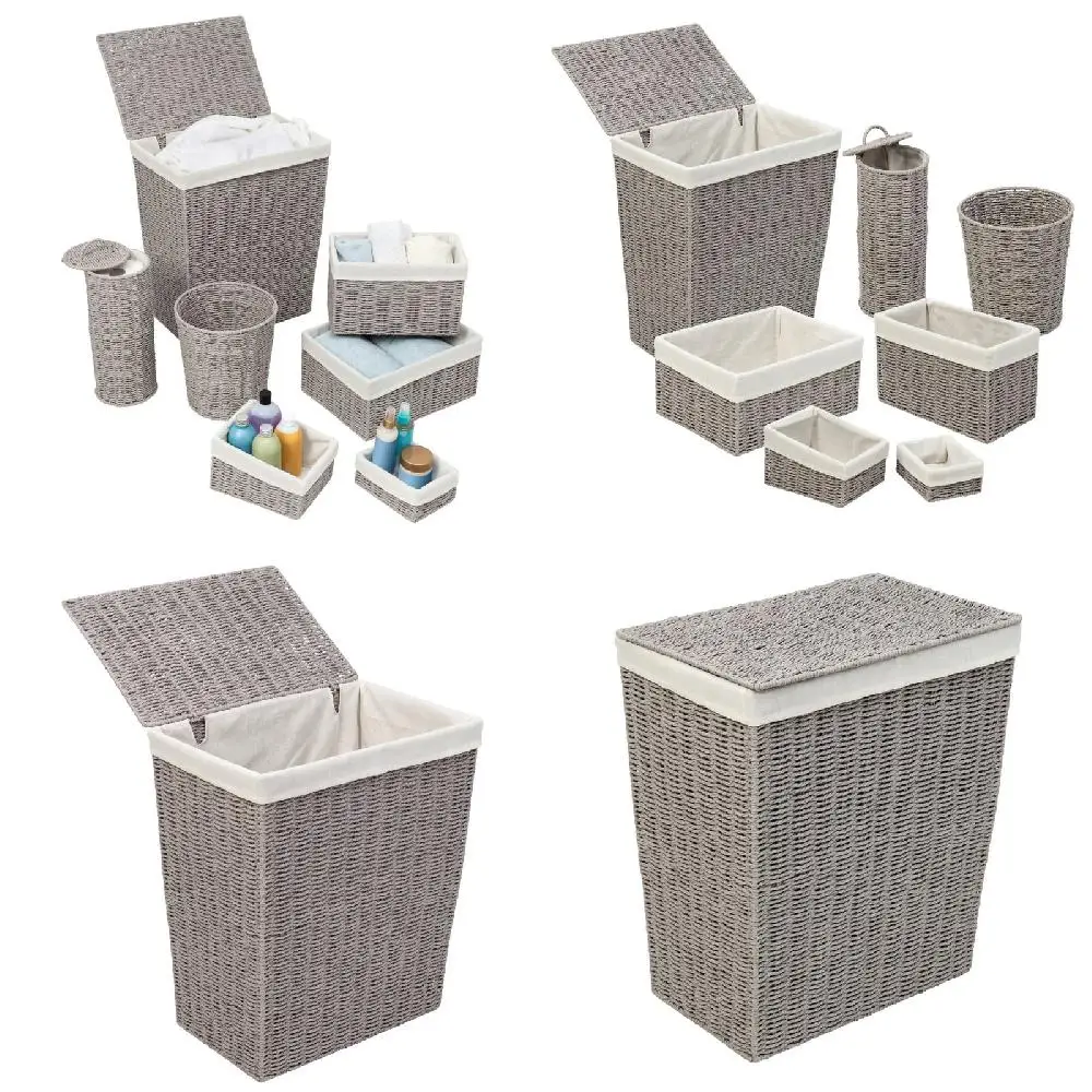 Beautiful 7-Piece Gray Twisted Paper Rope Woven Can Do! Bathroom Storage Basket Set - Perfect for Organizing and Decluttering!
Beautiful 7-Piece Gray Twisted Paper Rope Woven Can Do! Bathroom Storage Basket Set - Perfect for Organizing and Decluttering!