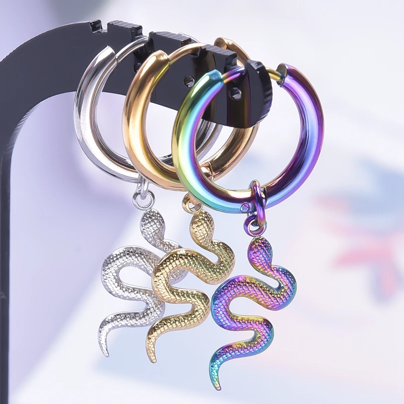 Snake Pendientes Animal Charm Earring Stainless Steel Earrings For Women Men Accessories Serpent Animal Steampunk Jewelry Party
Snake Pendientes Animal Charm Earring Stainless Steel Earrings For Women Men Accessories Serpent Animal Steampunk Jewelry Party