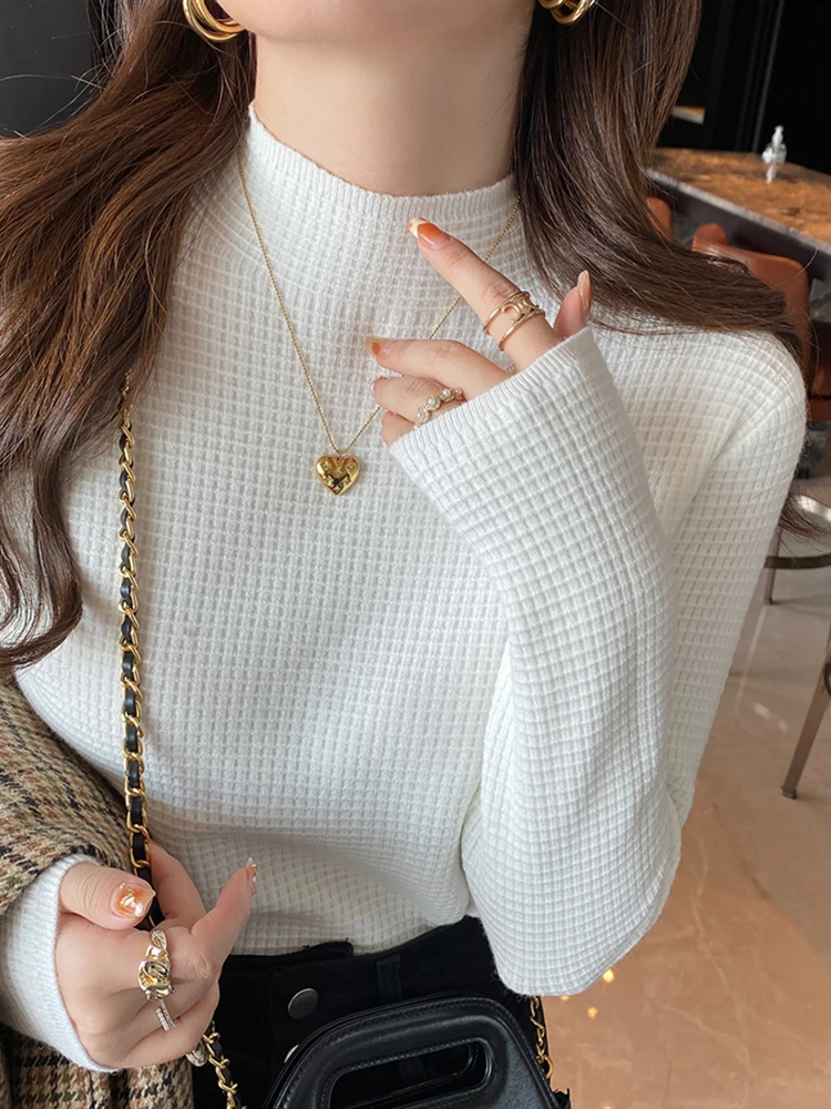 Women Autumn Winter Turtleneck Sweater Vintage Solid Waffle Pattern Knitted Female Sweaters Tops Casual Slim Pullover Jumpers
Women Autumn Winter Turtleneck Sweater Vintage Solid Waffle Pattern Knitted Female Sweaters Tops Casual Slim Pullover Jumpers