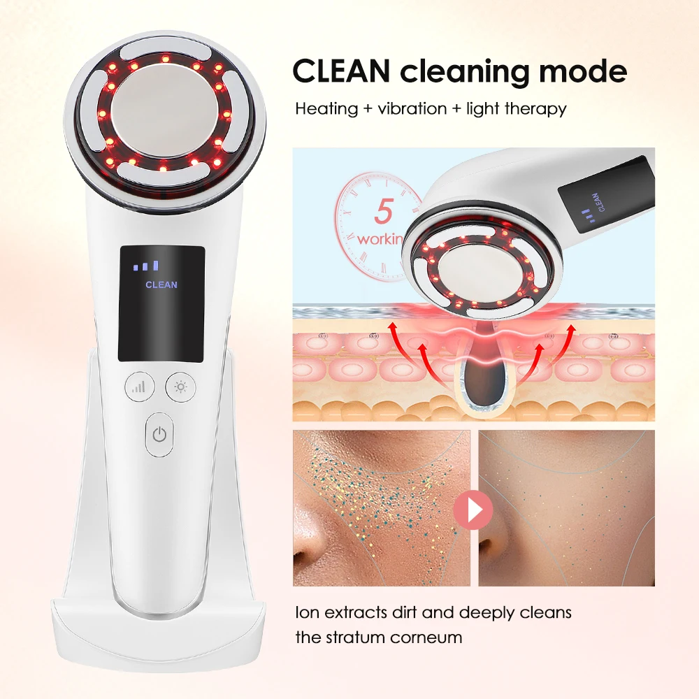 

EMS Face Lifting Massager Cold Compress& Hot Heating Pulse Beauty Device LED Therapy Facial Massager Skin Rejuvenation Lifting