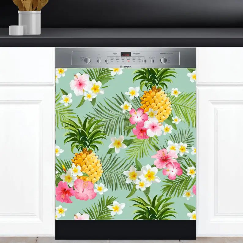 Dishwasher Cover Choose Magnet Or Vinyl Decal Sticker, Pineapple And Hibiscus Design D0109- choose your type from the menu.
Dishwasher Cover Choose Magnet Or Vinyl Decal Sticker, Pineapple And Hibiscus Design D0109- choose your type from the menu.