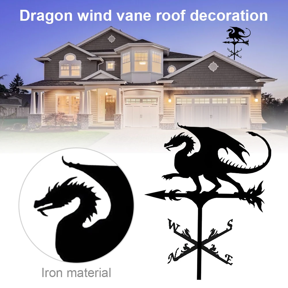 Dragon Weathervane Roof Mount Iron Weather Vane Metal Wind Direction Indicator Speed Spinner
Dragon Weathervane Roof Mount Iron Weather Vane Metal Wind Direction Indicator Speed Spinner