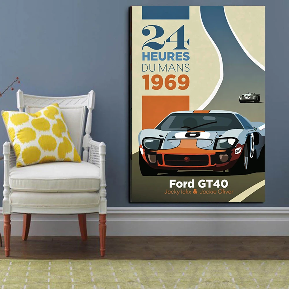 Graffiti Racing Car Canvas Painting Print 24 Hours Of Le Mans Poster 1969 Ford GT 40 Vintage Wall Art Pictures For Living Room
Graffiti Racing Car Canvas Painting Print 24 Hours Of Le Mans Poster 1969 Ford GT 40 Vintage Wall Art Pictures For Living Room