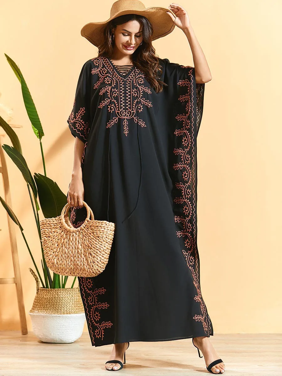 Abayas Dubai for Women Kaftan Muslim Fashion European Clothing Bat Mid Sleeve Embroidered Pleated Boho Abaya Turkey Long Dresses
Abayas Dubai for Women Kaftan Muslim Fashion European Clothing Bat Mid Sleeve Embroidered Pleated Boho Abaya Turkey Long Dresses
