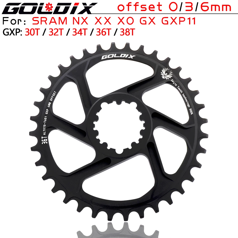 

GOLDIX GXP Горный велосипед Однодисковый 0/3/6 мм Смещение 30T/32T/34T/36T/38T Велосипедная цепь для Sram 11/12S NX XX XO GX GXP11