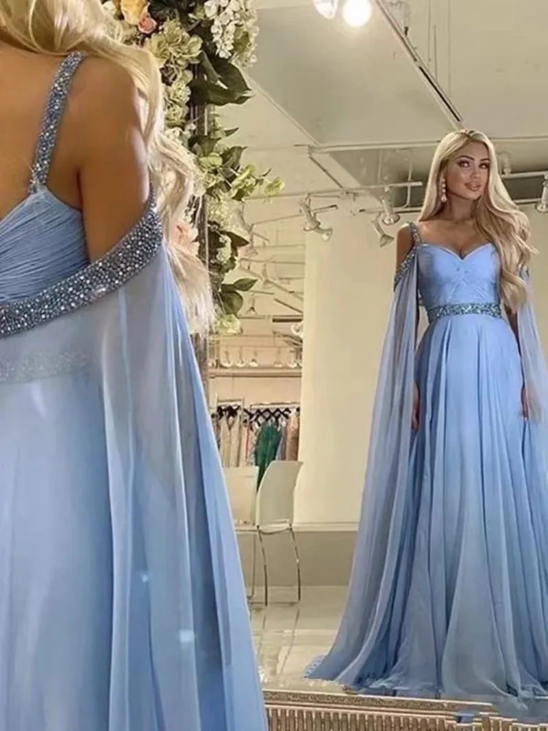 2023 Sequins Prom Dress Luxury Spaghetti Straps Sweetheart Chiffon Evening Gown Elegant Bridal Wedding Bridesmaid Party Dresses
2023 Sequins Prom Dress Luxury Spaghetti Straps Sweetheart Chiffon Evening Gown Elegant Bridal Wedding Bridesmaid Party Dresses
