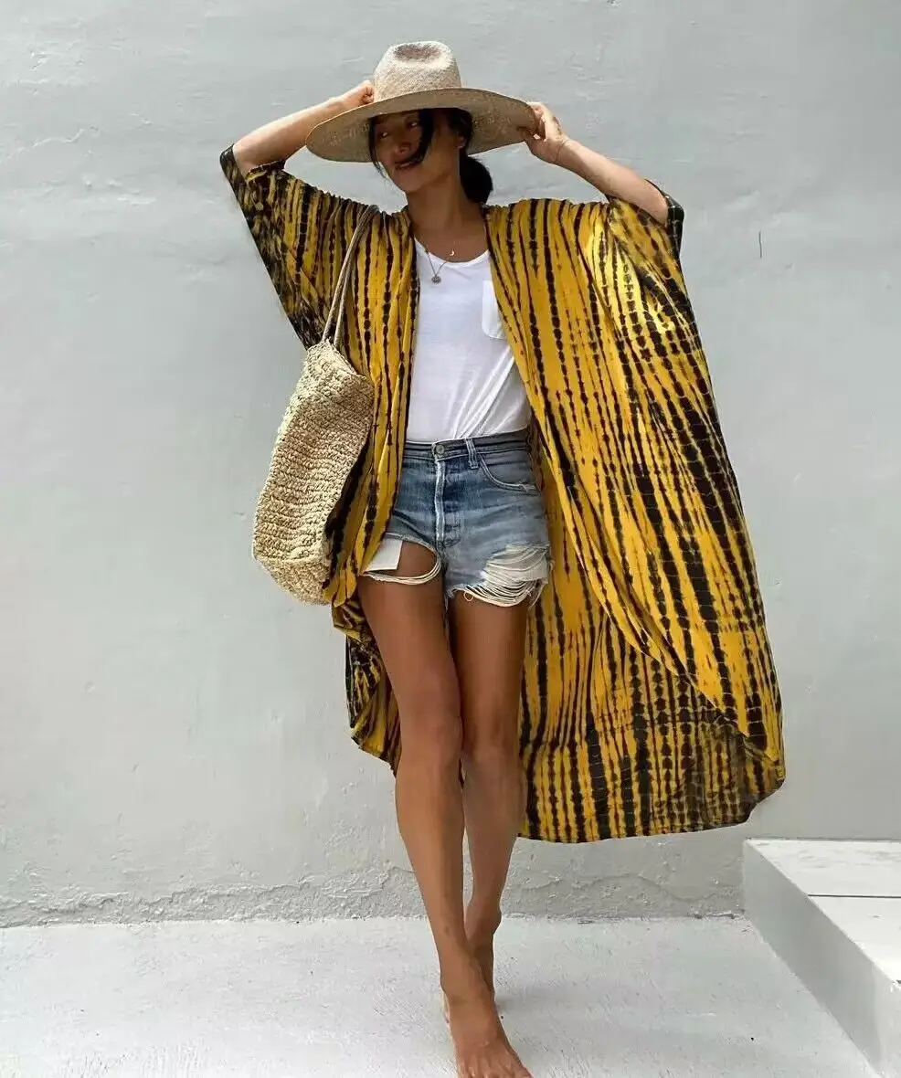 Beach Cover Ups for Swimwear Women Black Tie Dye Kimono Swimsuit Cape Summer Dress 2022 Beachwear Outfits Sales
Beach Cover Ups for Swimwear Women Black Tie Dye Kimono Swimsuit Cape Summer Dress 2022 Beachwear Outfits Sales