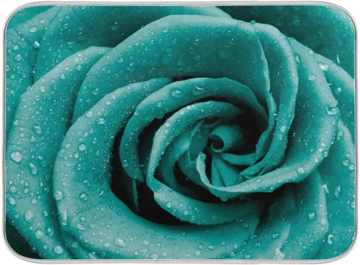 Super Absorbent Dish Drying Mat, Microfiber Fast-Drying Dish Mat Kitchen Dish Drying Pad Hipster Turquoise Rose Petals
Super Absorbent Dish Drying Mat, Microfiber Fast-Drying Dish Mat Kitchen Dish Drying Pad Hipster Turquoise Rose Petals
