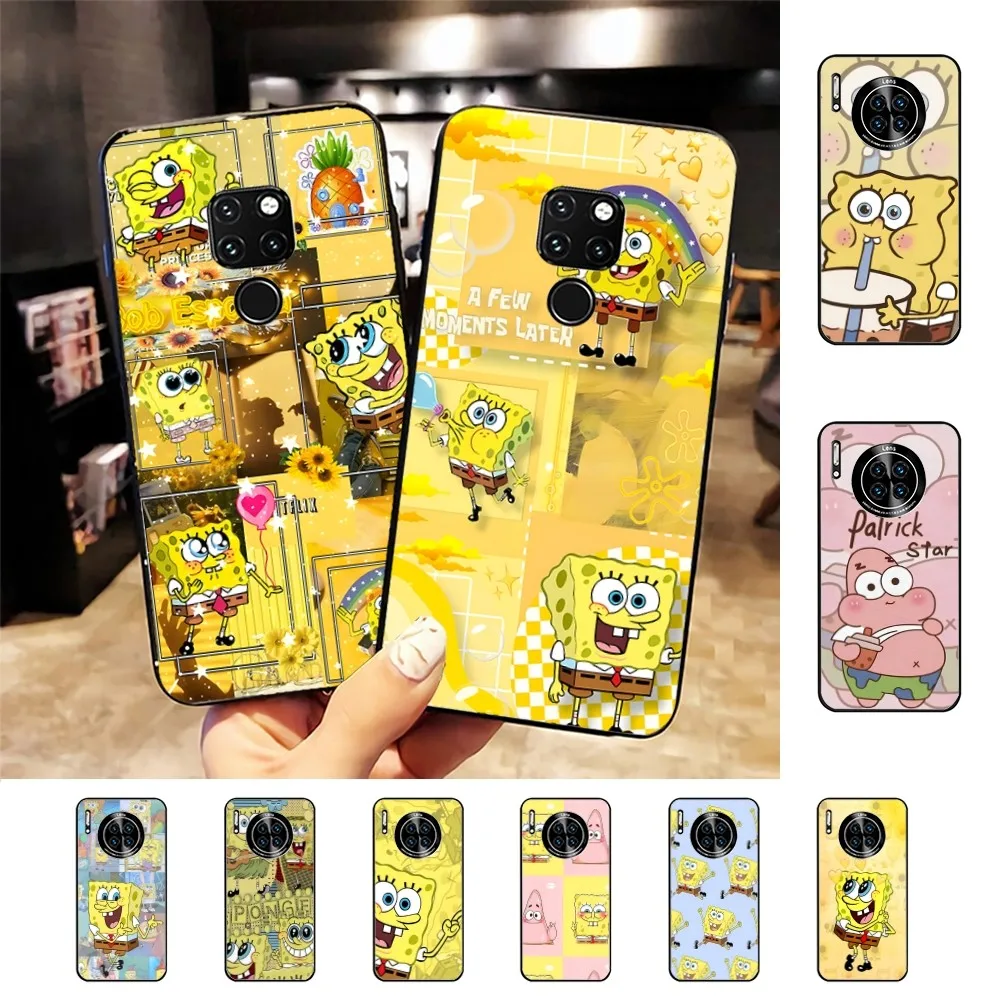 

Cartoon S-SpongeBob Cute S-SquarePants iphone case For Huawei Mate 10 20 30 40 50 lite pro Nova 3 3i 5 6 SE 7 pro 7SE
