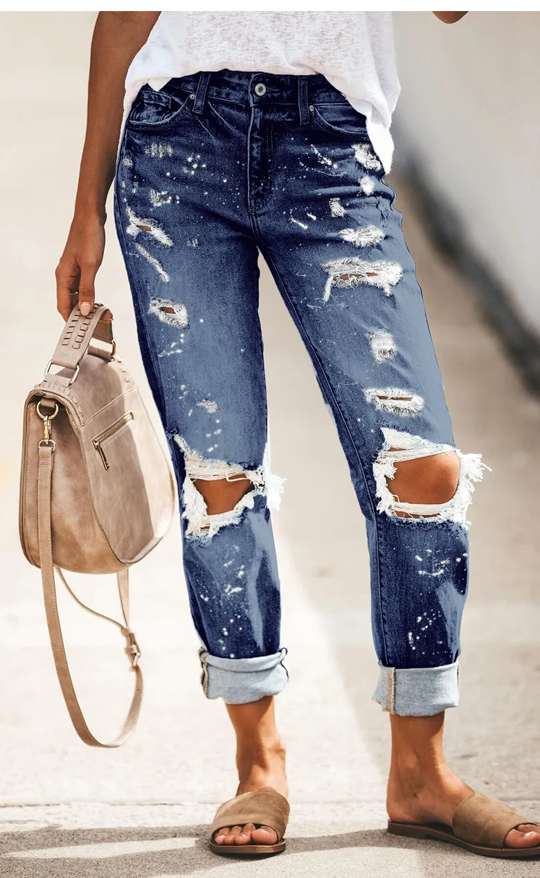 Ripped Jeans Women High Waisted Blue Denim Pants Straight tube Korean Fashion Spring 2023 New Streetwear Jeans
Ripped Jeans Women High Waisted Blue Denim Pants Straight tube Korean Fashion Spring 2023 New Streetwear Jeans