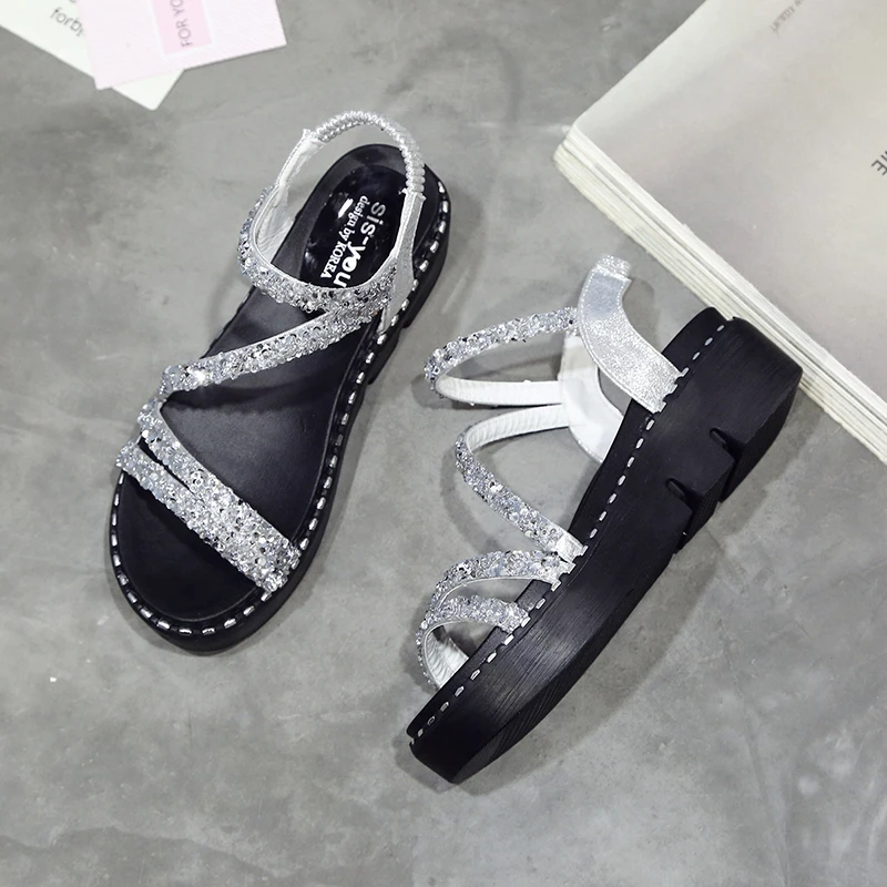 2023 Summer New Rhinestone Sequin Platform Women's Sandals Peep Toe Elastic Band Roman Leisure Beach Wedges Sandalias De Mujer
2023 Summer New Rhinestone Sequin Platform Women's Sandals Peep Toe Elastic Band Roman Leisure Beach Wedges Sandalias De Mujer