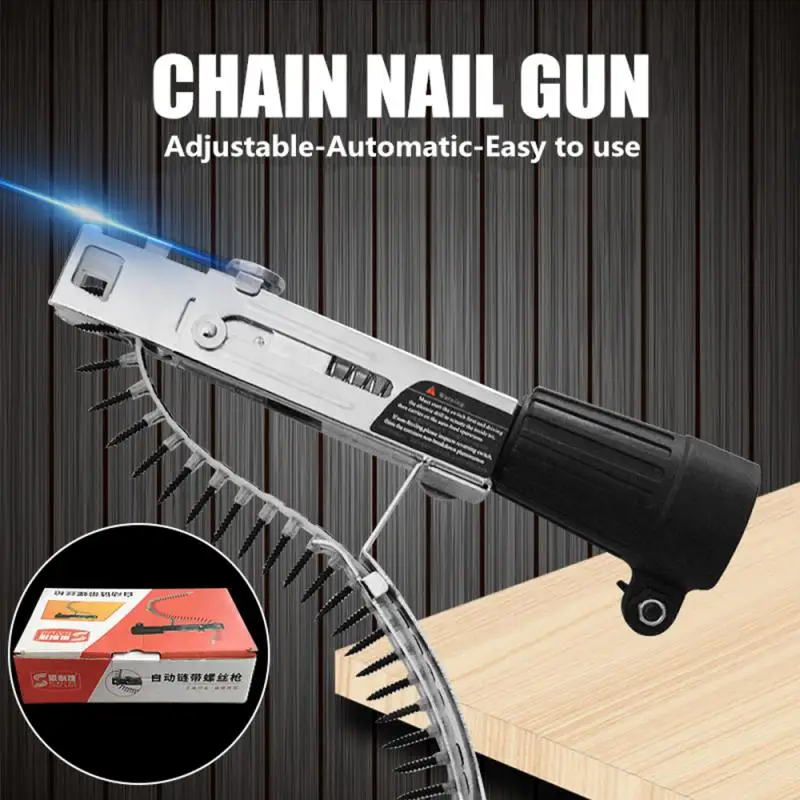 Automatic Chain Nail Screw Gun Adapter Screw Gun For Electric Woodworking Tool Cordless Power Drill Attachment Tool Accessories 
Automatic Chain Nail Screw Gun Adapter Screw Gun For Electric Woodworking Tool Cordless Power Drill Attachment Tool Accessories
