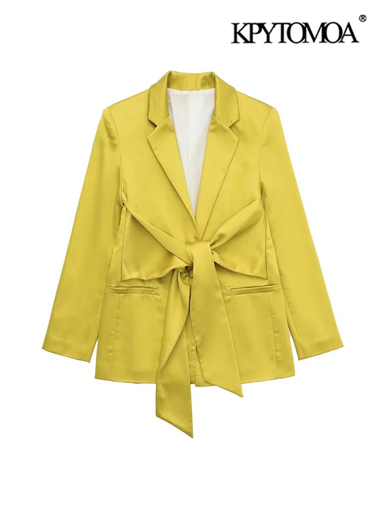 KPYTOMOA Women Fashion With Belt Front Button Satin Blazer Coat Vintage Long Sleeve Welt Pockets Female Outerwear Chic Tops
KPYTOMOA Women Fashion With Belt Front Button Satin Blazer Coat Vintage Long Sleeve Welt Pockets Female Outerwear Chic Tops