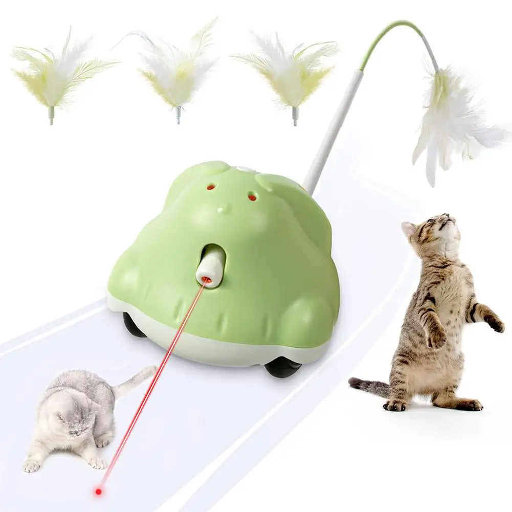 

Электрическая палочка для кошек с перьями, USB перезаряжаемая инфракрасная Автоматическая игрушка для домашних кошек