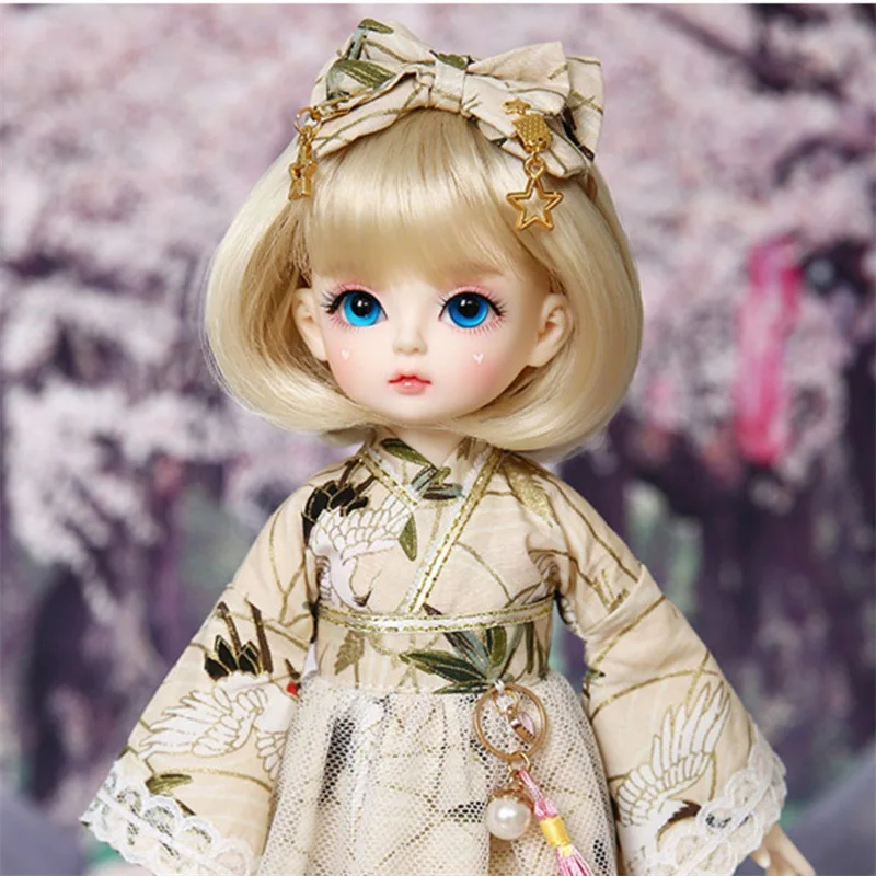 

1/6 Bjd/sd Doll Wig With Bangs Short Hair Doll Accessories Wavy Bobo Style Wig High Temperature Wire Bjd Wigs Girl DIY Toy