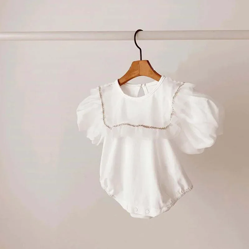 Spring Summer Newborn Clothes Round Collar Patchwork Mesh Bodysuits Baby Girls Puff Sleeve Rompers
Spring Summer Newborn Clothes Round Collar Patchwork Mesh Bodysuits Baby Girls Puff Sleeve Rompers