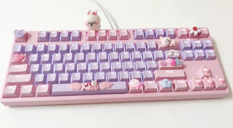 Cartoon Cute Rabbit wired mechanical keyboard hand-made 87keys White balcklight Green switches gaming keyboard for girl
Cartoon Cute Rabbit wired mechanical keyboard hand-made 87keys White balcklight Green switches gaming keyboard for girl