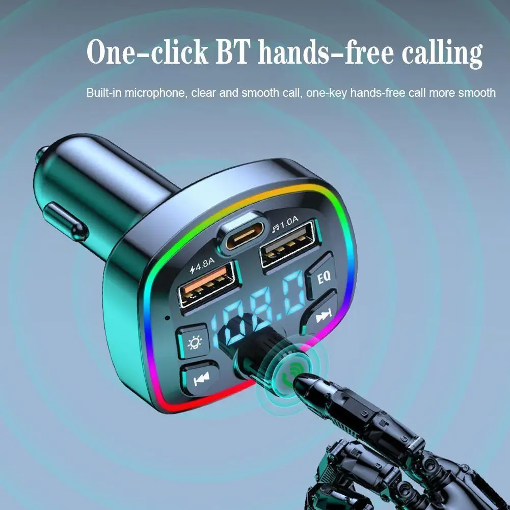 Car Bluetooth 5.0 Charger Fm Transmitter Pd Type-c Mp3 Light Lighter Colorful Player Usb Ambient 4.2a Cigarette Music Dual H8p2
Car Bluetooth 5.0 Charger Fm Transmitter Pd Type-c Mp3 Light Lighter Colorful Player Usb Ambient 4.2a Cigarette Music Dual H8p2