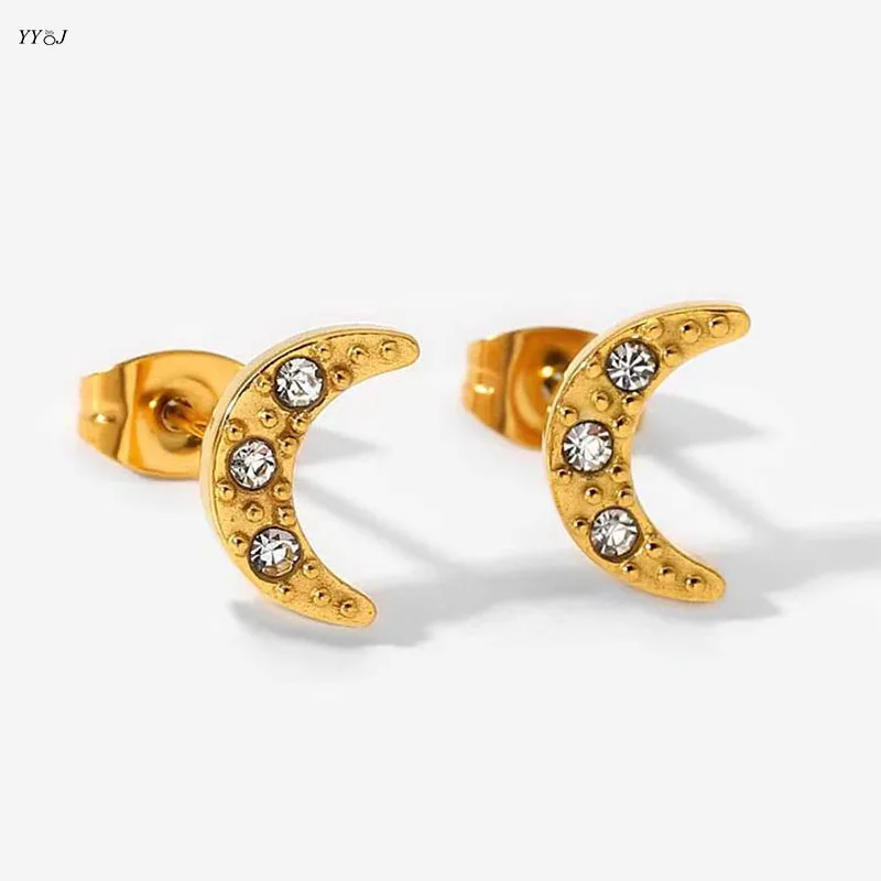 Cz stone crescent moon stud earrings for women stainless steel dainty earrings jewelry2022 new arrivals tarnish free jewelry
Cz stone crescent moon stud earrings for women stainless steel dainty earrings jewelry2022 new arrivals tarnish free jewelry