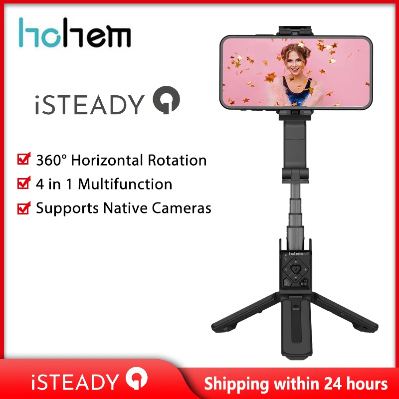 Одноосевой стабилизатор Hohem iSteady Q, автоматический баланс, селфи-палка, регулируемый штатив с дистанционным управлением для смартфона
Одноосевой стабилизатор Hohem iSteady Q, автоматический баланс, селфи-палка, регулируемый штатив с дистанционным управлением для смартфона