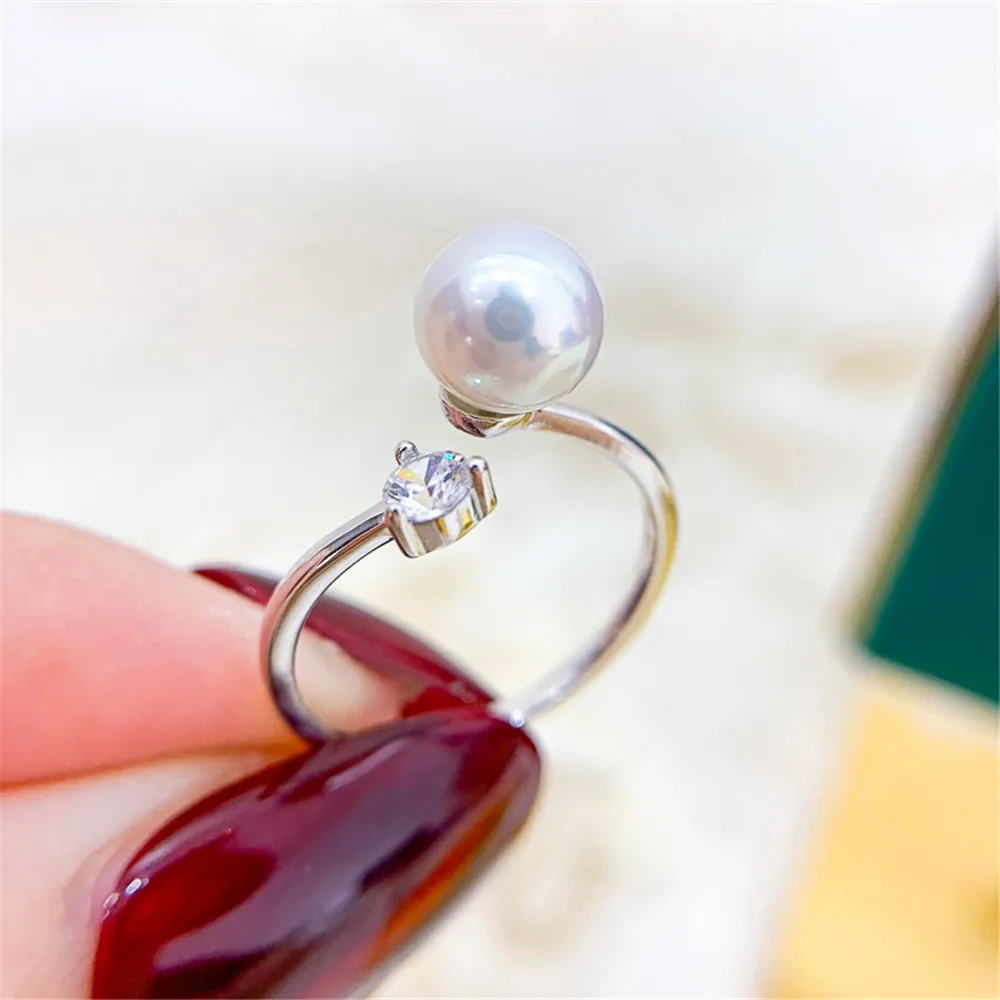 Single diamond gold silver ring with empty DIY pearl accessories S925 sterling silver jewelry suitable for 6-9mm beads
Single diamond gold silver ring with empty DIY pearl accessories S925 sterling silver jewelry suitable for 6-9mm beads