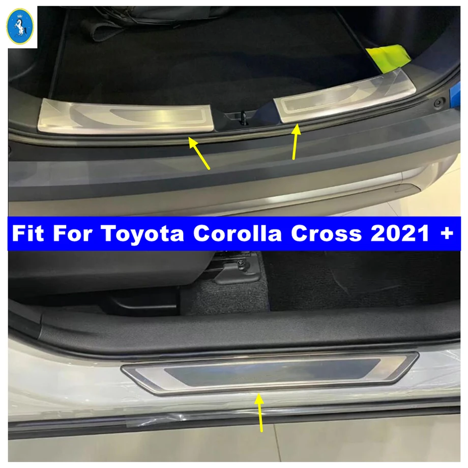 Car Rearguards Rear Bumper Trunk Fender Door Sill Plate Protector Guard Pedal Board Cover Kit For Toyota Corolla Cross 2021 2022 
Car Rearguards Rear Bumper Trunk Fender Door Sill Plate Protector Guard Pedal Board Cover Kit For Toyota Corolla Cross 2021 2022