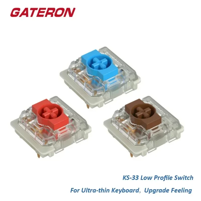 Gateron KS-33 низкопрофильный переключатель 2.0 красный синий коричневый 3 контакта для