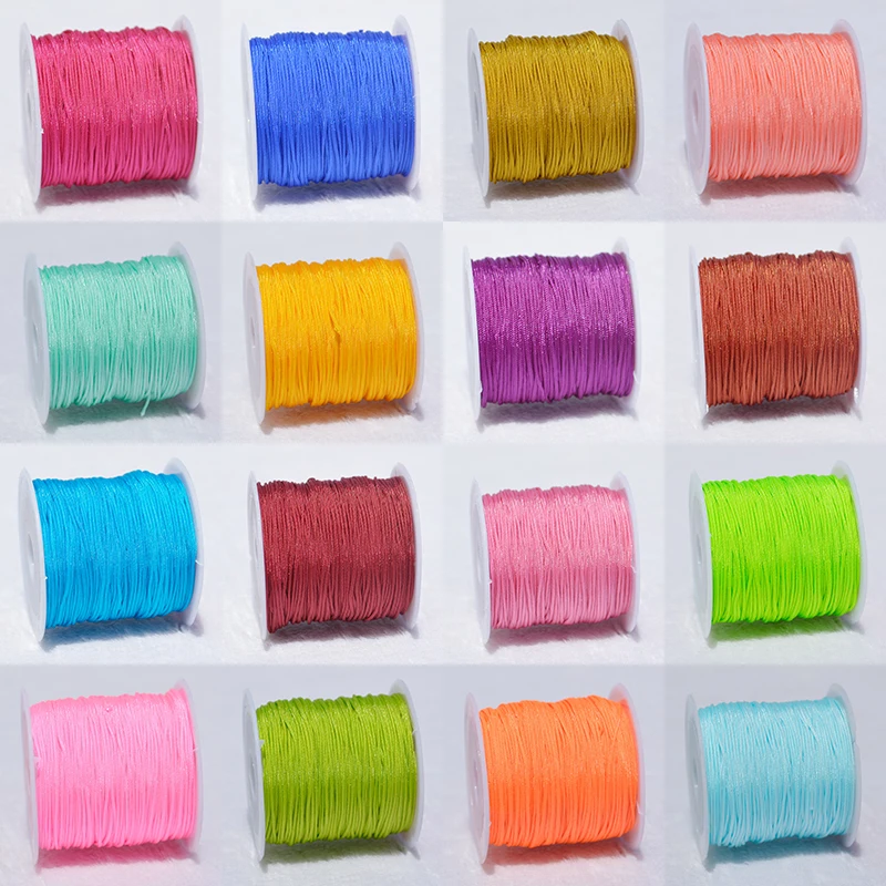 

Jewelry Thread Nylon Cord 1Roll 0.8mm*20m Thread DIY For Necklace Bracelets Jewelry Accessories 39Colors Hot Sale High Quality