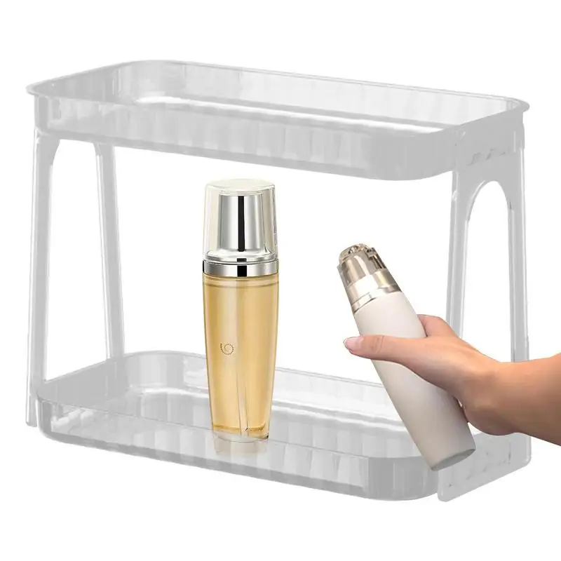 

Countertop Makeup Storage 2-Tier Skincare Storage & Perfume Holder Rack Standing Counter Shelf For Shampoo Lotion Cream