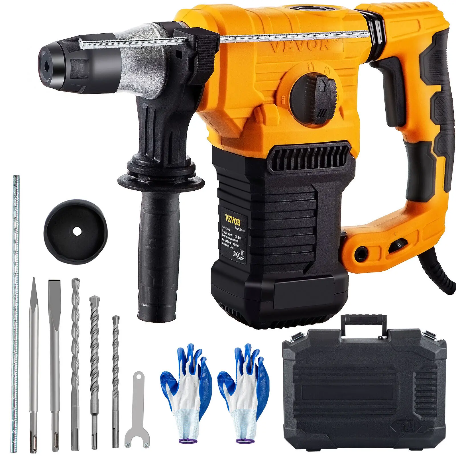 1500W Rotary Hammer Drill Max Drilling 32mm SDS Plus Demolition Jackhammer Breaker 4 Modes Electric Concrete Perforator
1500W Rotary Hammer Drill Max Drilling 32mm SDS Plus Demolition Jackhammer Breaker 4 Modes Electric Concrete Perforator
