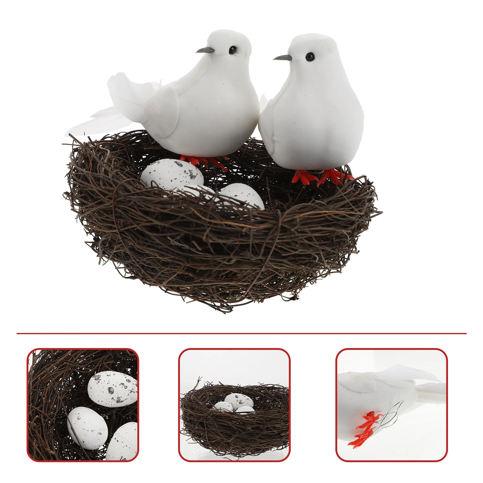 

Pigeon Model Christmas Outdoor Decorations Decorative Bird Nest Decorate Artificial Nests Foams Birds Adornment Simulation