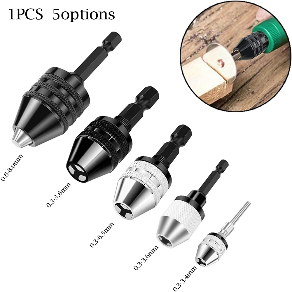 Keyless Drill Bit Chuck 6.35mm Self-Tighten Electric Drill Bits Collet Fixture Tools Hex Shank Aluminum Alloy Power Tool Parts
Keyless Drill Bit Chuck 6.35mm Self-Tighten Electric Drill Bits Collet Fixture Tools Hex Shank Aluminum Alloy Power Tool Parts