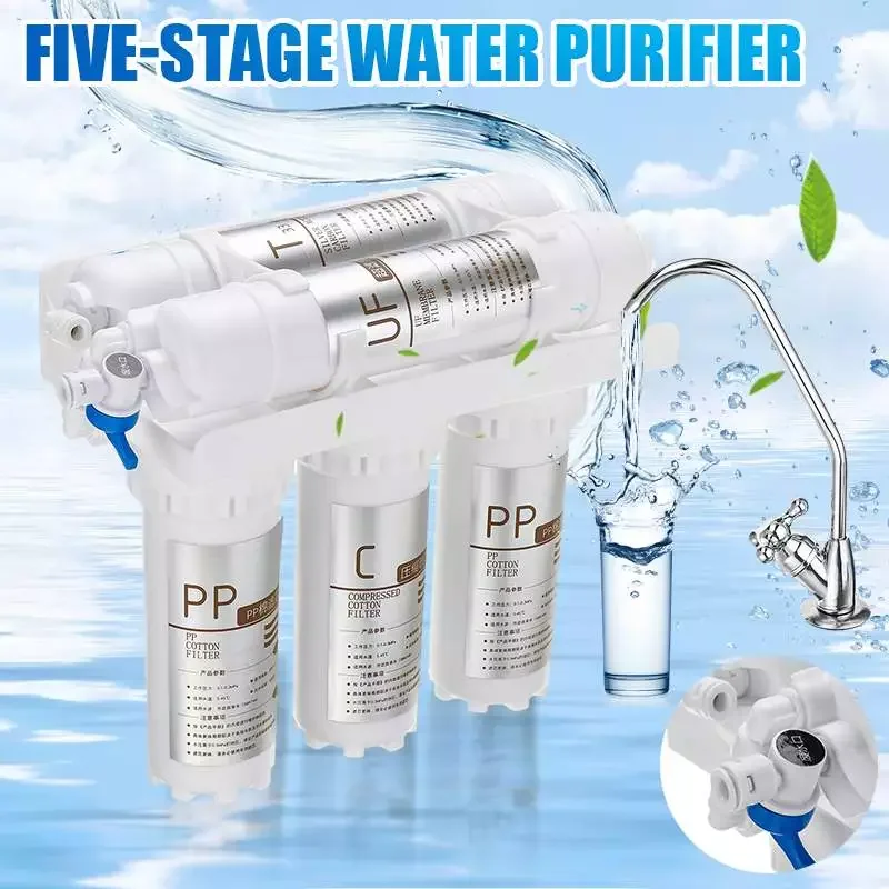 New 3+2 Ultrafiltration Drinking Water Filter System Home Kitchen Water Purifier With Faucet Tap Water Filter Cartridge Kits
New 3+2 Ultrafiltration Drinking Water Filter System Home Kitchen Water Purifier With Faucet Tap Water Filter Cartridge Kits