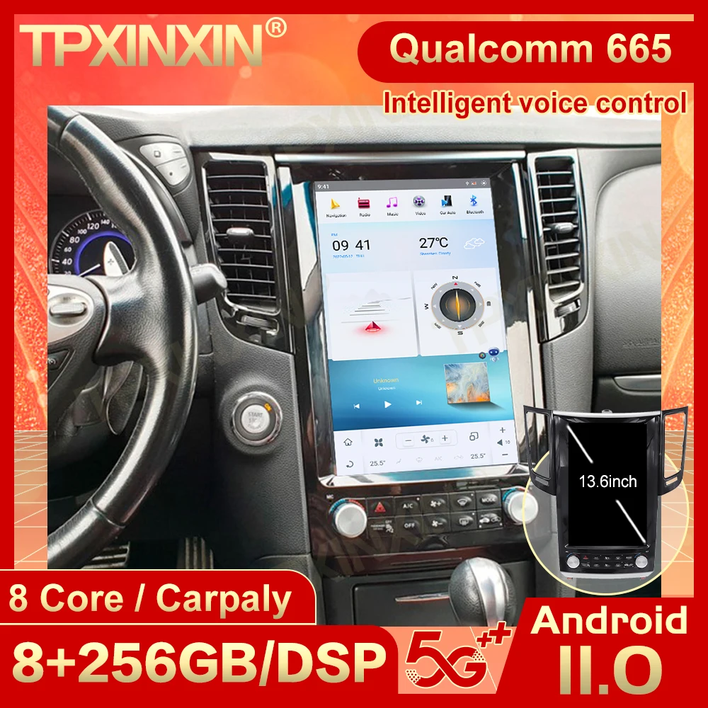 

Android 11 Tesla экран Радио Bluetooth приемник для Infiniti FX35 2009 2010 2011 2012 2013 GPS Navi мультимедийный плеер