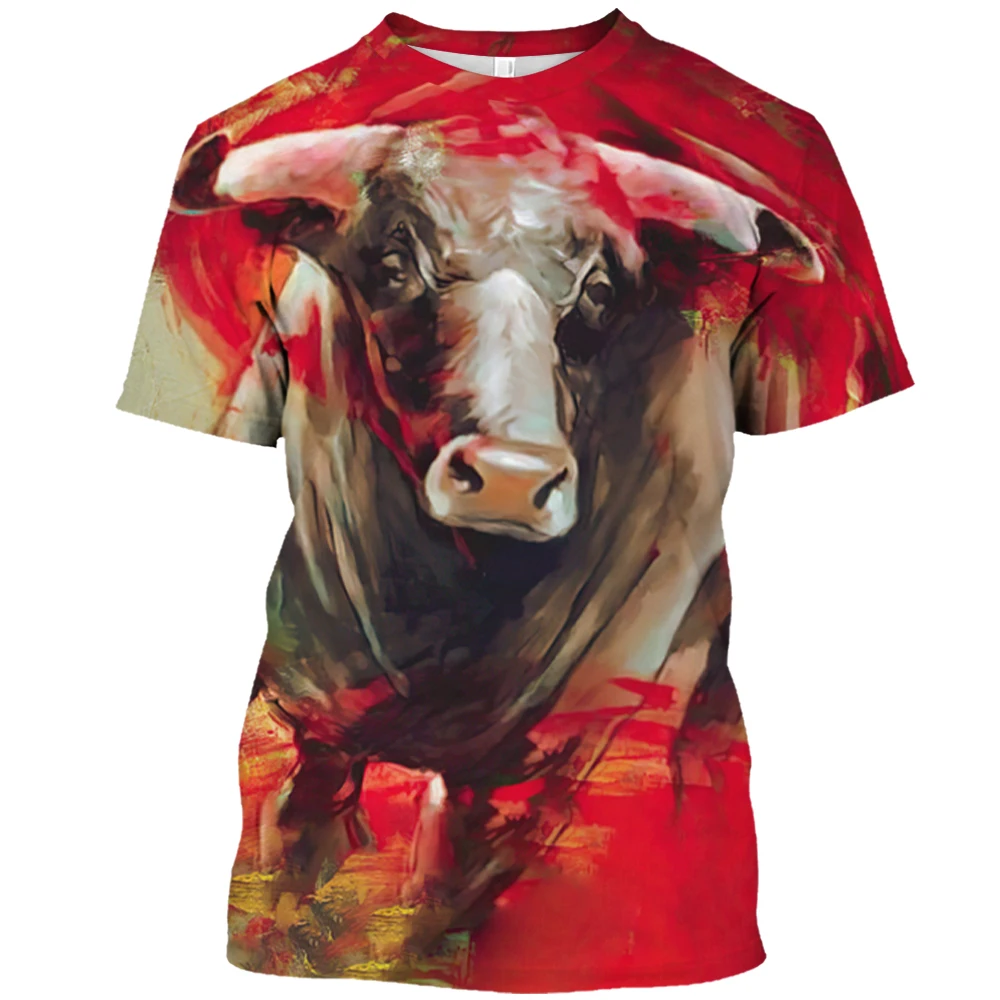 Men'S T-Shirts Funny Animal Cow Pattern Printing Short Sleeve Bullfight Top T-Shirt Casual Oversized Tee Men Streetwear Clothing
Men'S T-Shirts Funny Animal Cow Pattern Printing Short Sleeve Bullfight Top T-Shirt Casual Oversized Tee Men Streetwear Clothing