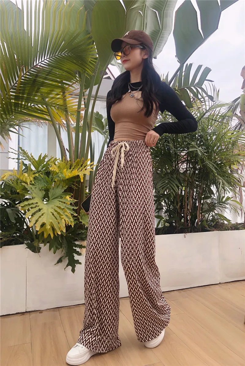 Laid Pants Women's Summer Autumn New High Waist Black White Drape Casual Wide Leg Pants Loose Straight Pants Girl Thin Clothing
Laid Pants Women's Summer Autumn New High Waist Black White Drape Casual Wide Leg Pants Loose Straight Pants Girl Thin Clothing