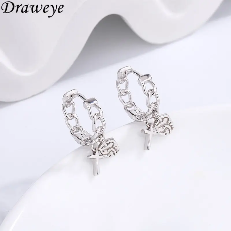Draweye S925 Sterling Silver Stud Earrings for Women Cross Tassels Korean Fashion Vintage Jewelry Sweet Simple Aretes De Mujer
Draweye S925 Sterling Silver Stud Earrings for Women Cross Tassels Korean Fashion Vintage Jewelry Sweet Simple Aretes De Mujer