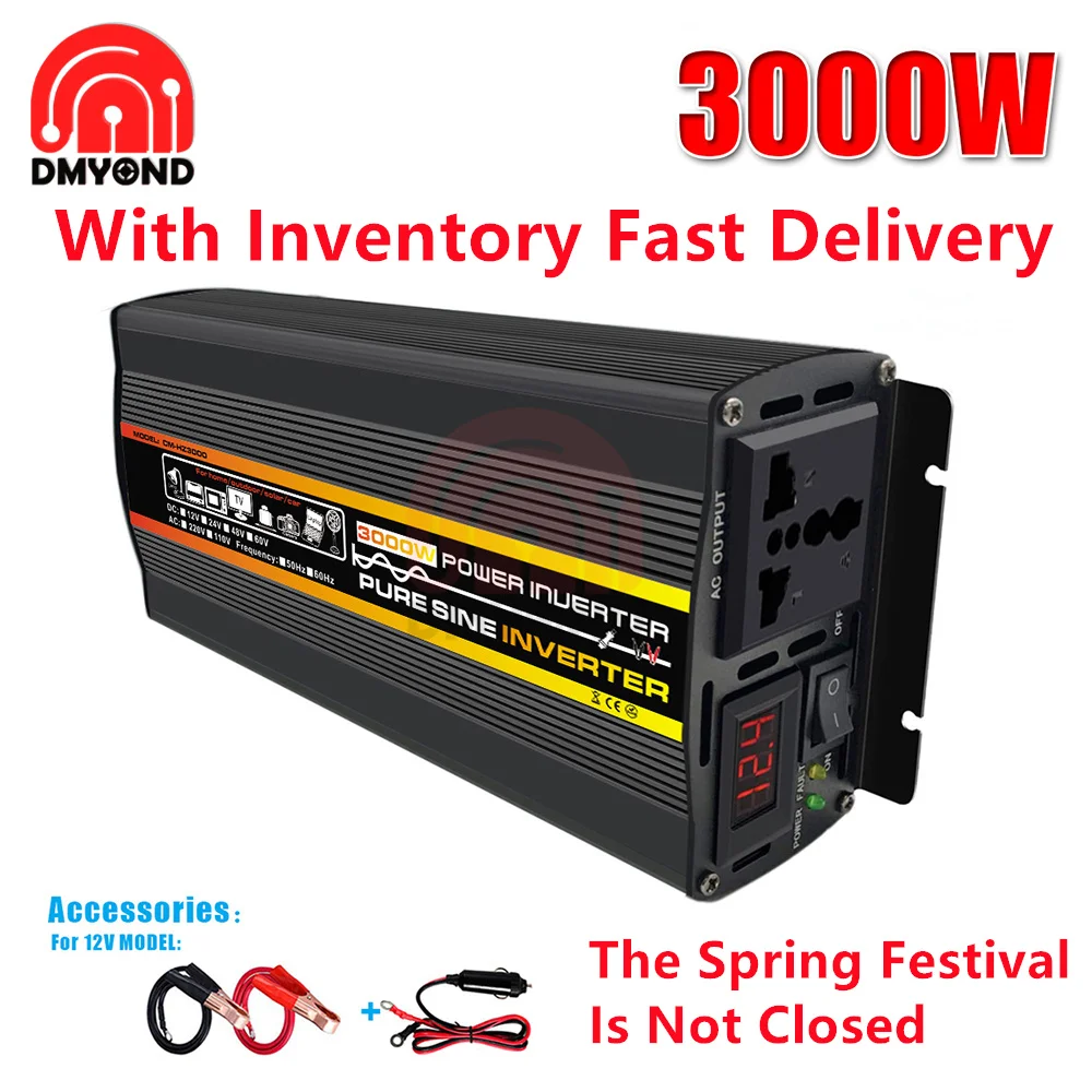 Inverter 12v 220v Pure Sine Wave Inverter DC 12v To AC 220V 3000W 4000W 6000W 8000W Portable Power Bank Converter Solar Inverter
Inverter 12v 220v Pure Sine Wave Inverter DC 12v To AC 220V 3000W 4000W 6000W 8000W Portable Power Bank Converter Solar Inverter